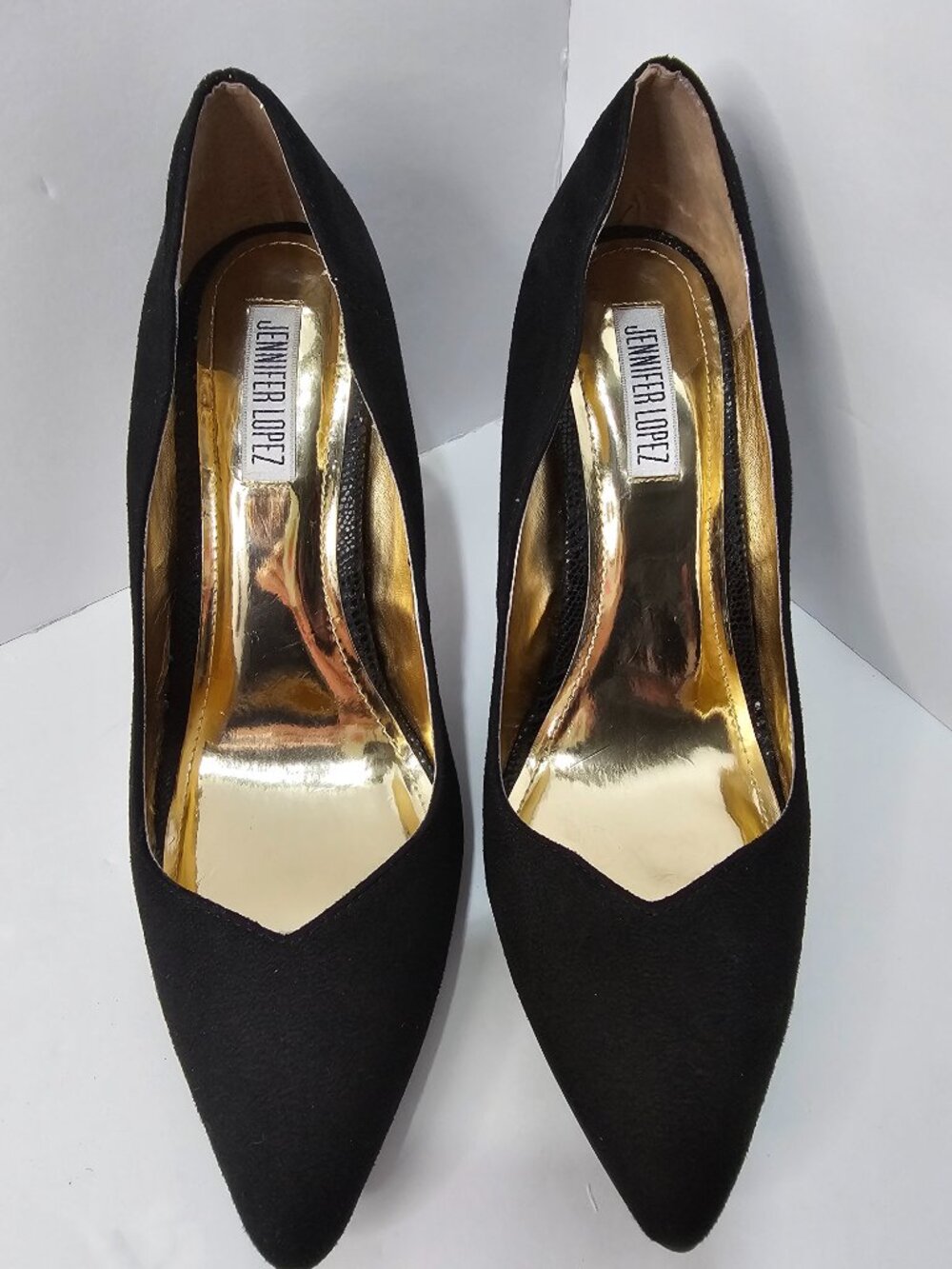 J  Lopez stelados /  Size 8 / Black Suade / 4 inch heels